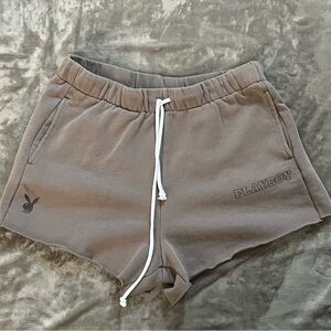 PLAYBOY BROWN DRAWSTRING SHORTS